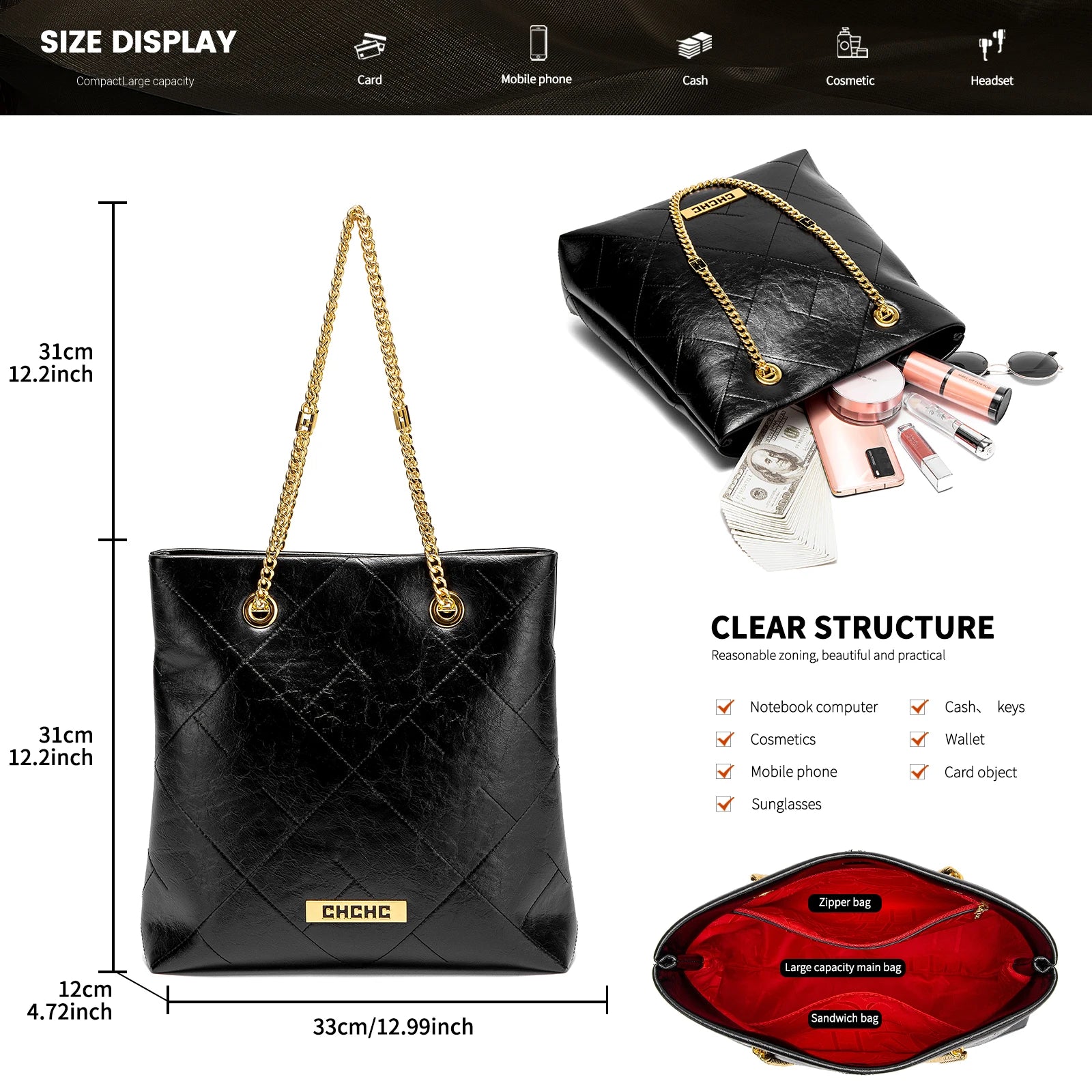 Chain Luxe Tote